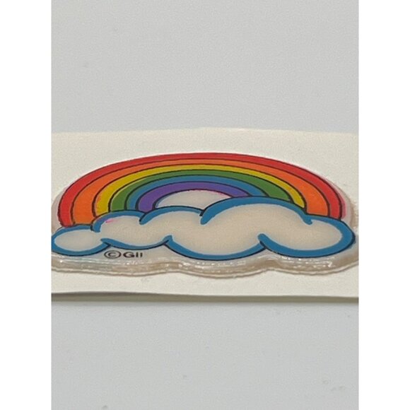 Vintage GII Rainbow & Cloud Sticker 1980s Unused 1.5" New Unused - Picture 2 of 4